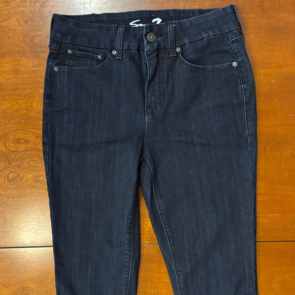 Seven7‎ Women's Deep Indigo Tummyless High Rise Skinny Jeans. Like New.  8 - Picture 5 of 13
